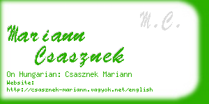 mariann csasznek business card